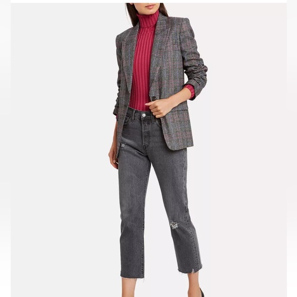 $698 Veronica Beard Martel Dickey Jacket Jacket Wool Blazer Grey plaid sz 6 - Picture 13 of 16